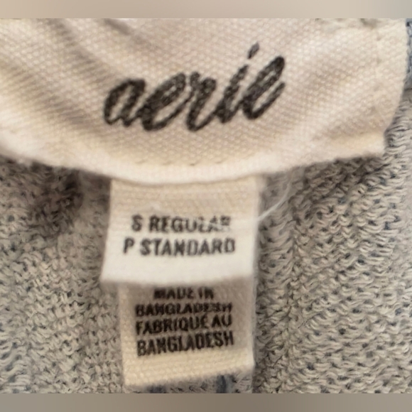 Aerie Pale Blue Cotton Drawstring Wide Leg Pants - Picture 9 of 11